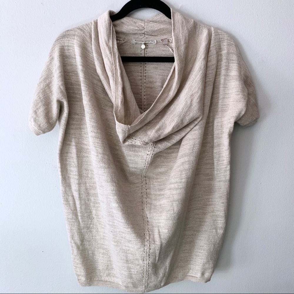 Anthro Knitted & Knotted Celice Metallic Cowl Neck